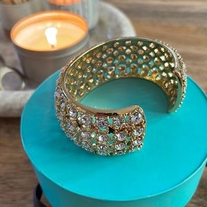 Kate Spade Signature Classic Swarovski Crystal Cuff Bracelet Bangle